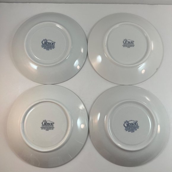 Gibson Everyday Holiday Gold Cups Saucers Holly Berries Lot of 4 Sets - Picture 15 of 16